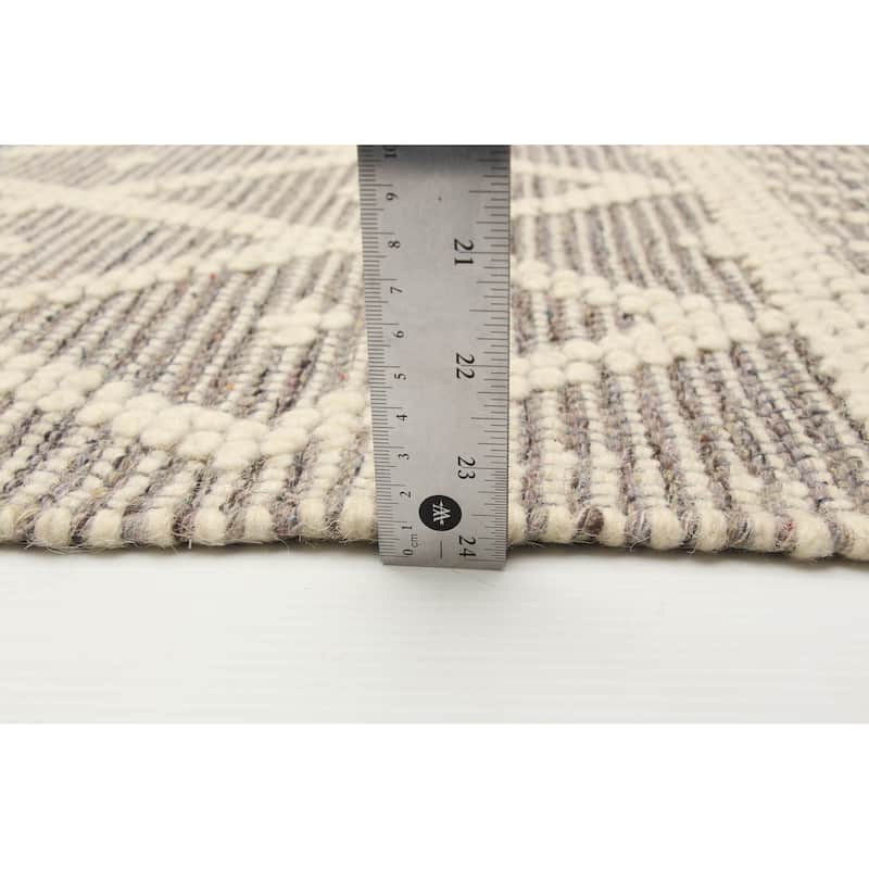 ECARPETGALLERY Braid weave Sienna Tan Wool Rug - 6'0 x 8'10