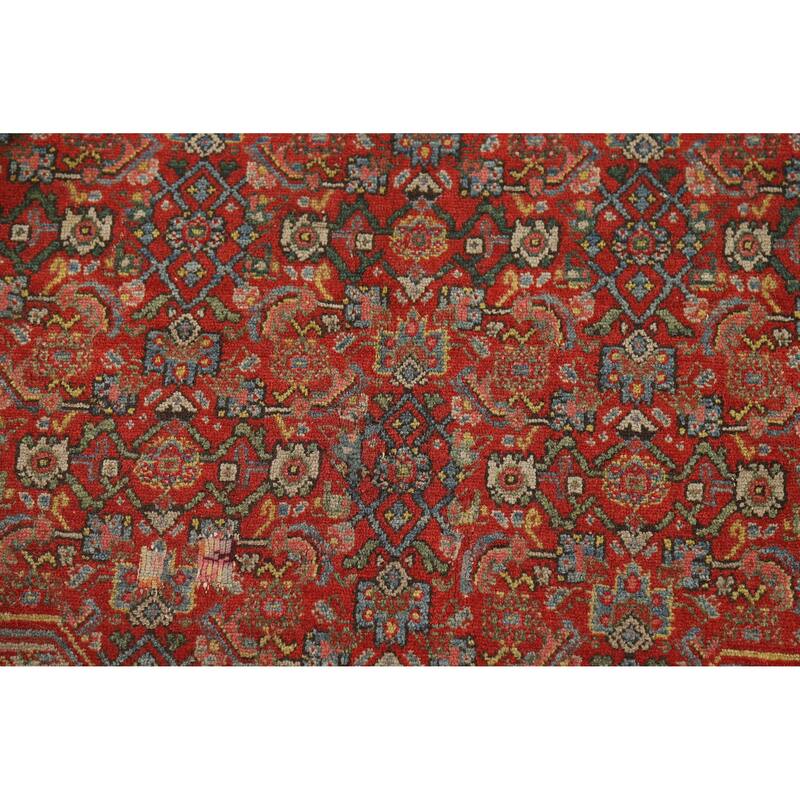 Pre-1900 Antique Vegetable Dye Senneh Persian Rug Handmade Wool Carpet - 4'8" x 6'8"