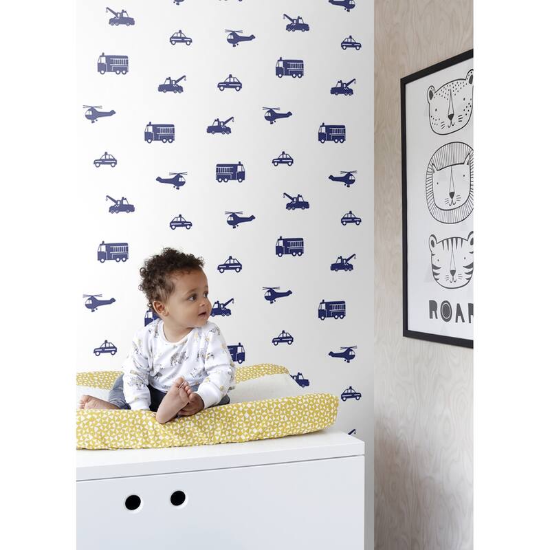 Chesapeake Briony Navy Vehicles Wallpaper - 20.9 x 396 x 0.025