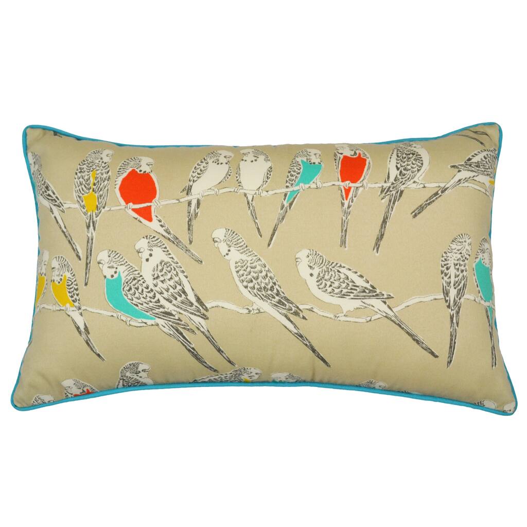 Jiti Outdoor Waterproof Colorful Animal Birds Patterned Decorative Large Rectangle Lumbar Pillows Cushion for Pool Patio Sofa