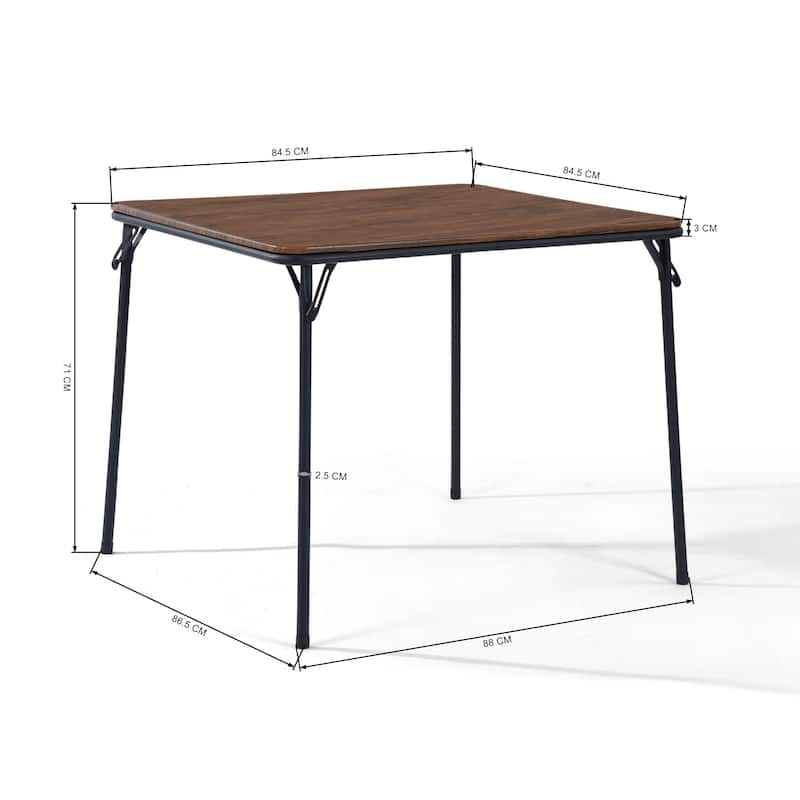 Industrial Style Dining Table - 31.6 x 31.6 x 27.8 Inches, Wooden Top with Black Metal Frame, Ideal for Home and Office Use