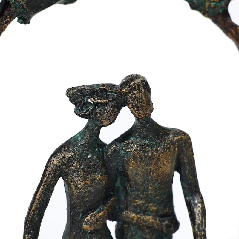 Resin Couple Love in the Park Statue Tabletop Decor