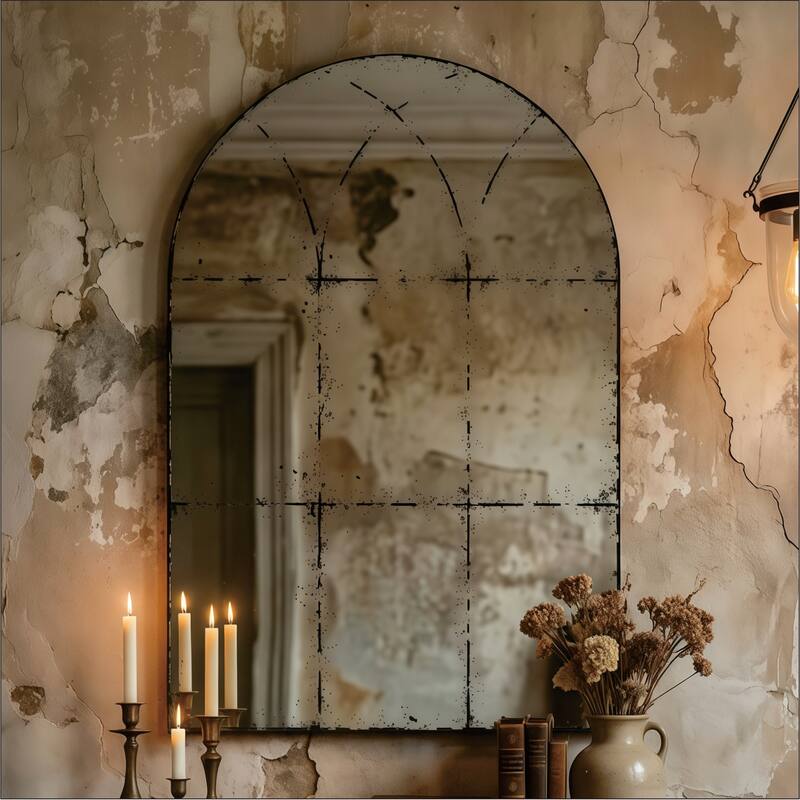 Semicircular Wall-Mounted Mirror - Versatile Home Decor, Ideal For Bedrooms, Living Rooms, Dining Rooms - Black,White