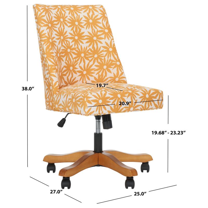 SAFAVIEH Meggan Desk Chair - 25Wx27Dx38H - Yellow Flower