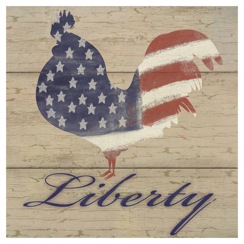 Rooster Flag by Willowbrook Fine Art Canvas Art Print