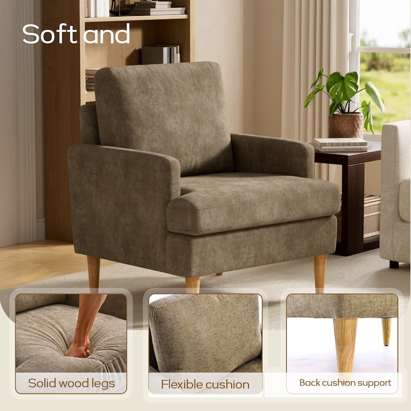 set of 2 Accent Chair for Bedroom Living Room with Wood Legs