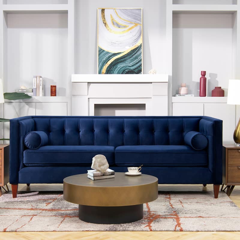 Jack 84" Modern Upholstered Tufted Tuxedo Sofa