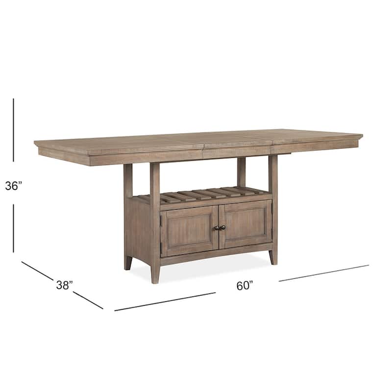 Magnussen Home Paxton Place Dovetail Grey Extendable Counter Height Dining Table - 38''W x 60''D x 36''H