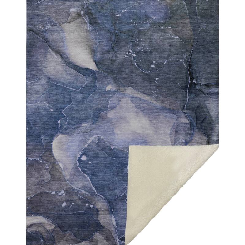 Premium Machine Washable Abstract Contemporary Sherpa Throw Blanket