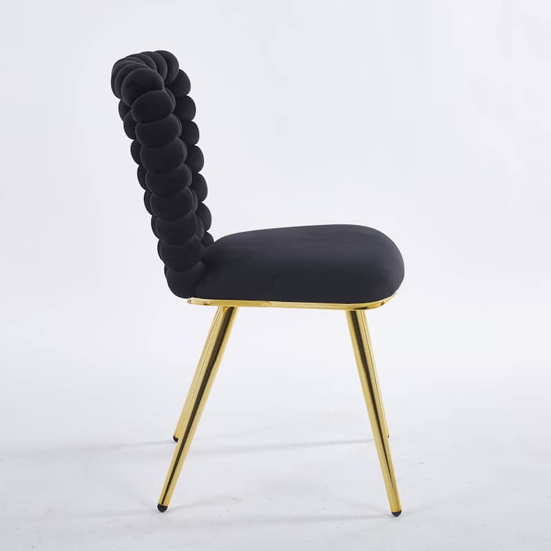 Modern Chair(set of 2 ) with Iron Tube Legs, Soft Cushions and Comfortable Backrest, Suitable for Dining Room, Living Room