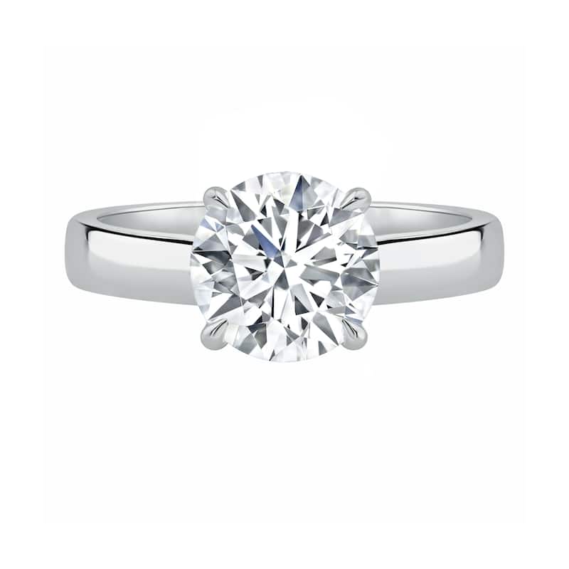 Auriya 14K Gold Round Lab Grown Diamond Cigar Band Engagement Ring 1.00 - 5.00ct. tw. (F-G, VS) - 4.00 carats - 8 - White