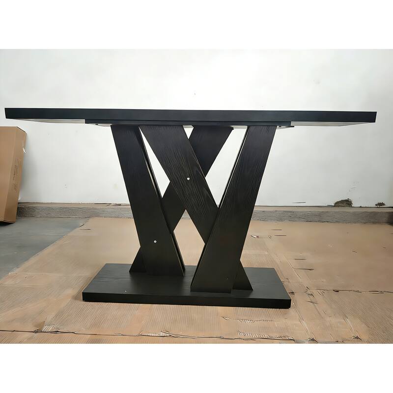 55 Inch Farmhouse Console Table for Entryway / Living Room - Black