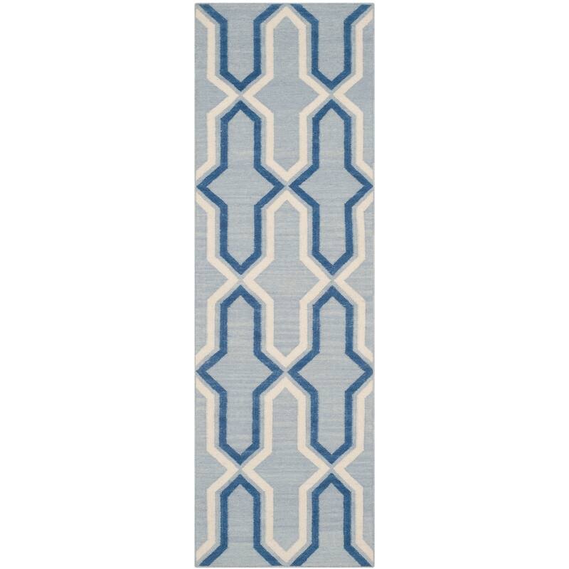 SAFAVIEH Hand-woven Moroccan Marissa Reversible Dhurrie Purple Wool Rug