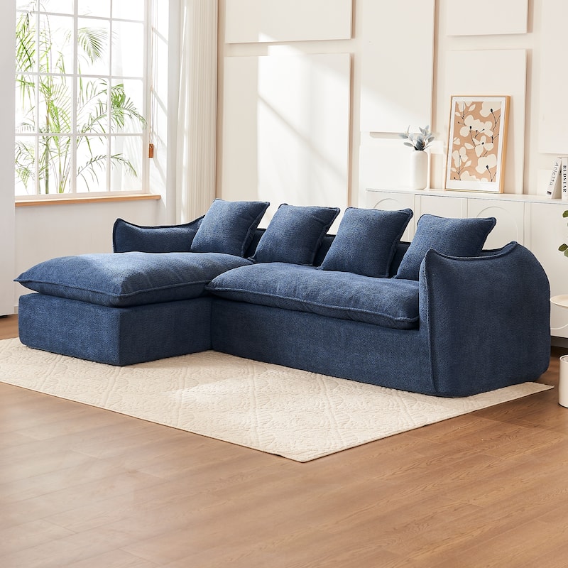 L-Shaped Modular Sofa with Deep Seats and Plush Pillows for Ultimate Comfort