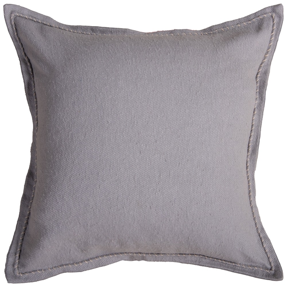 Rizzy Home Solid Throw Pillow with Whipstiched Edge