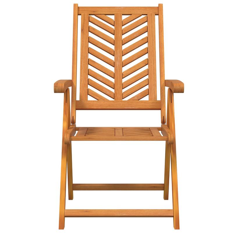 vidaXL Patio Chair Reclining Chair Seating Outdoor Furniture Solid Wood Acacia - 22.4 x 28 x 35.4