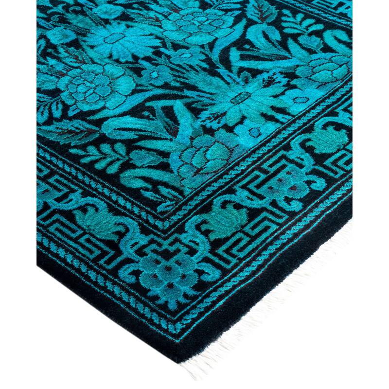 Overdyed One-of-a-Kind Hand-Knotted Area Rug - Black - 2' 7" x 10' 8"