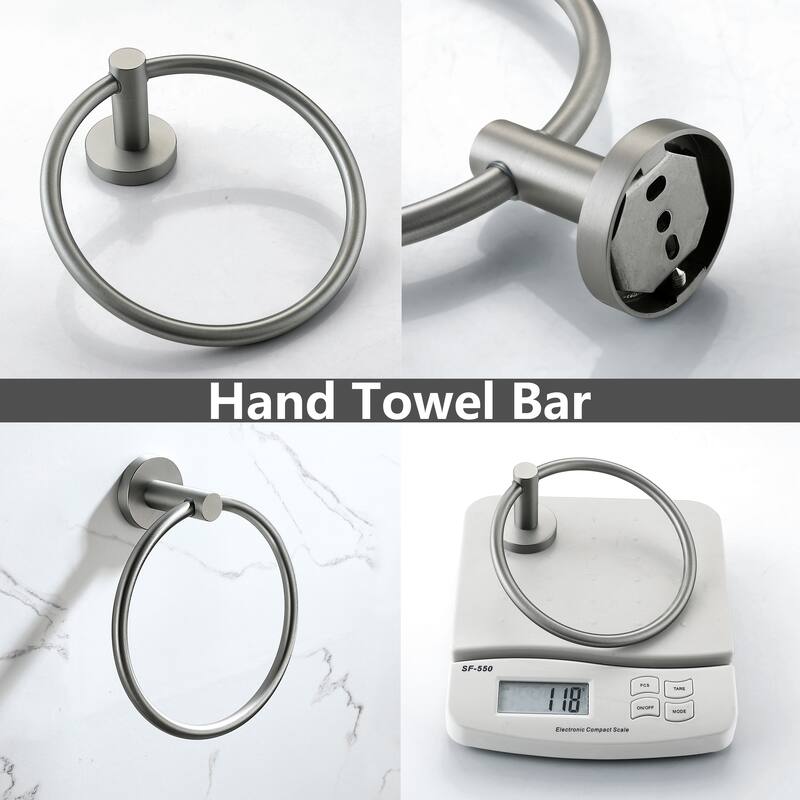 5-Piece Bath Hardware Set Towel Bar Towel Holder Set in Stainless Steel