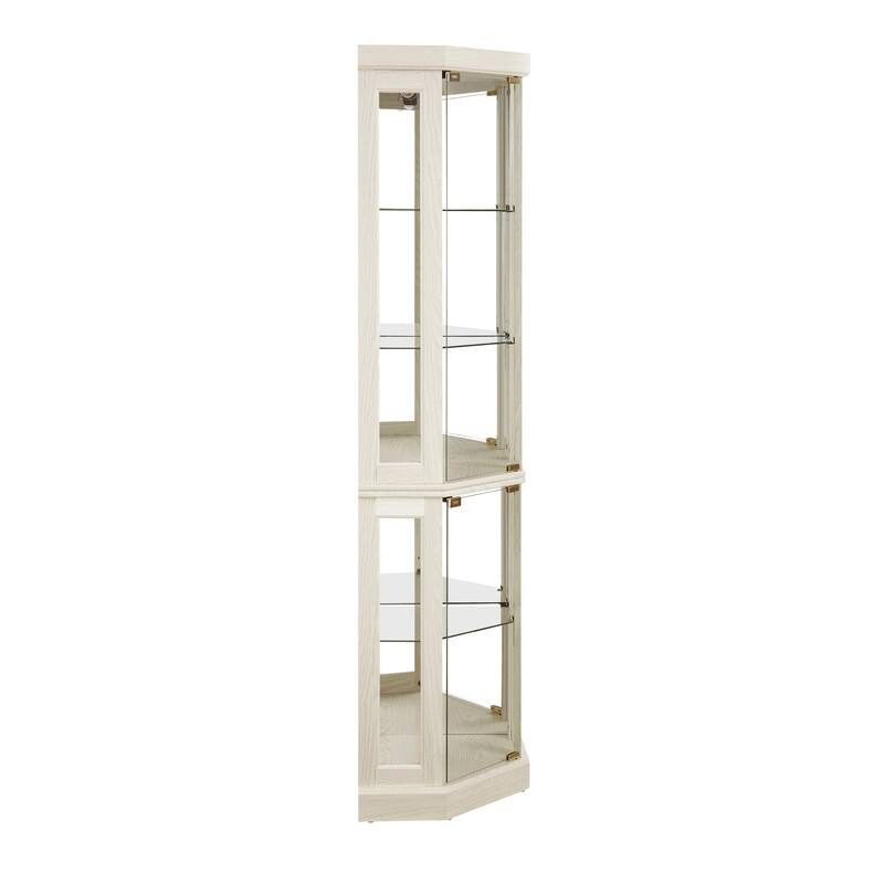 Corner Curio Cabinet with Lights-Stylish Glass Display Case for Living Room, Bar Storage & Collectibles
