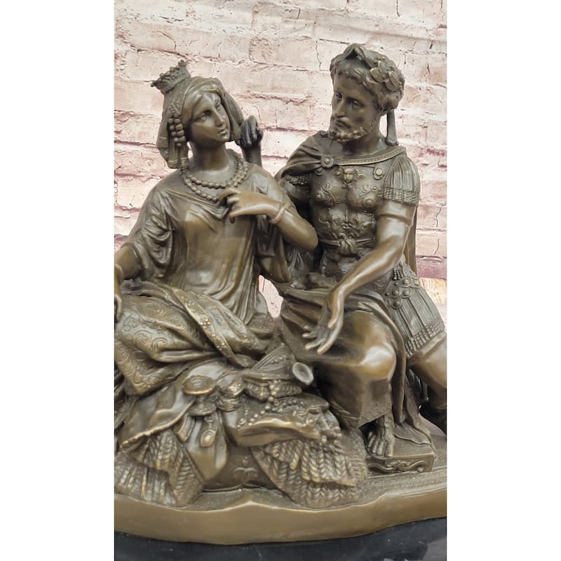 Leon Grégoire’S Cleopatra Mark Antony – Exquisite Bronze Historical Sculpture