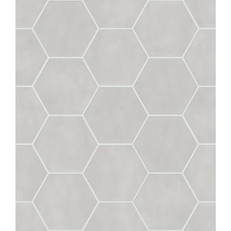 Shaw 493TS Halftone - 9" x 11" Hexagon Floor and Wall Tile - Glossy - Cloud White