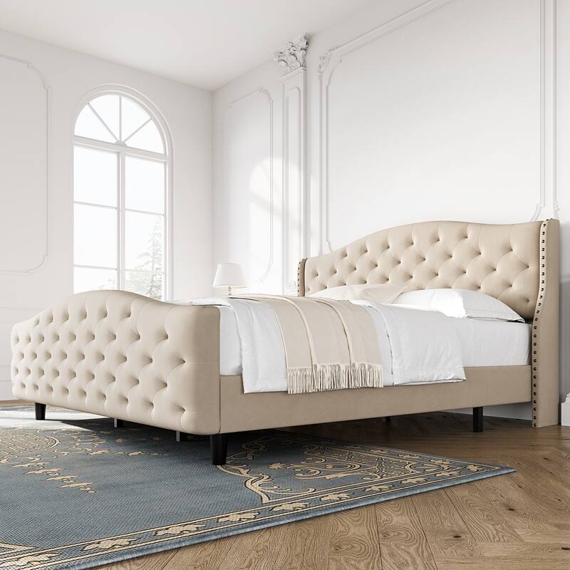 Bed Frame with Headboard and Footboard