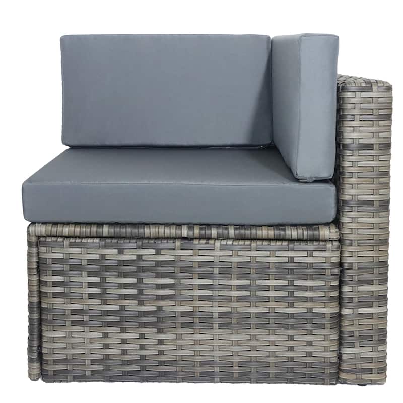 7-Piece Patio Wicker Sets Rattan Sectional Sofa With Cushions