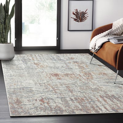 Abani Milas MIL180A Vintage Beige Swirl Area Rug