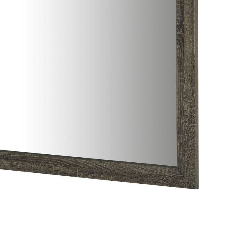 Reay Rectangular Dresser Mirror, Flat Glass Design, Oak Brown Wood - Brown Oak