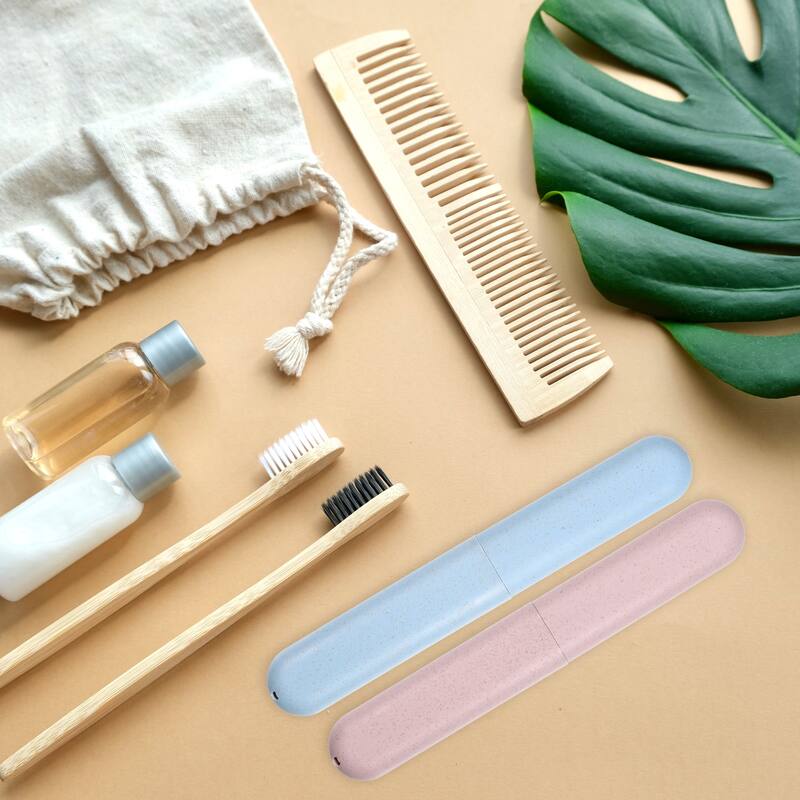 Toothbrush Holders Case for Travel 8.07"x1.22"x0.83" - Blue, Pink - 4Pcs