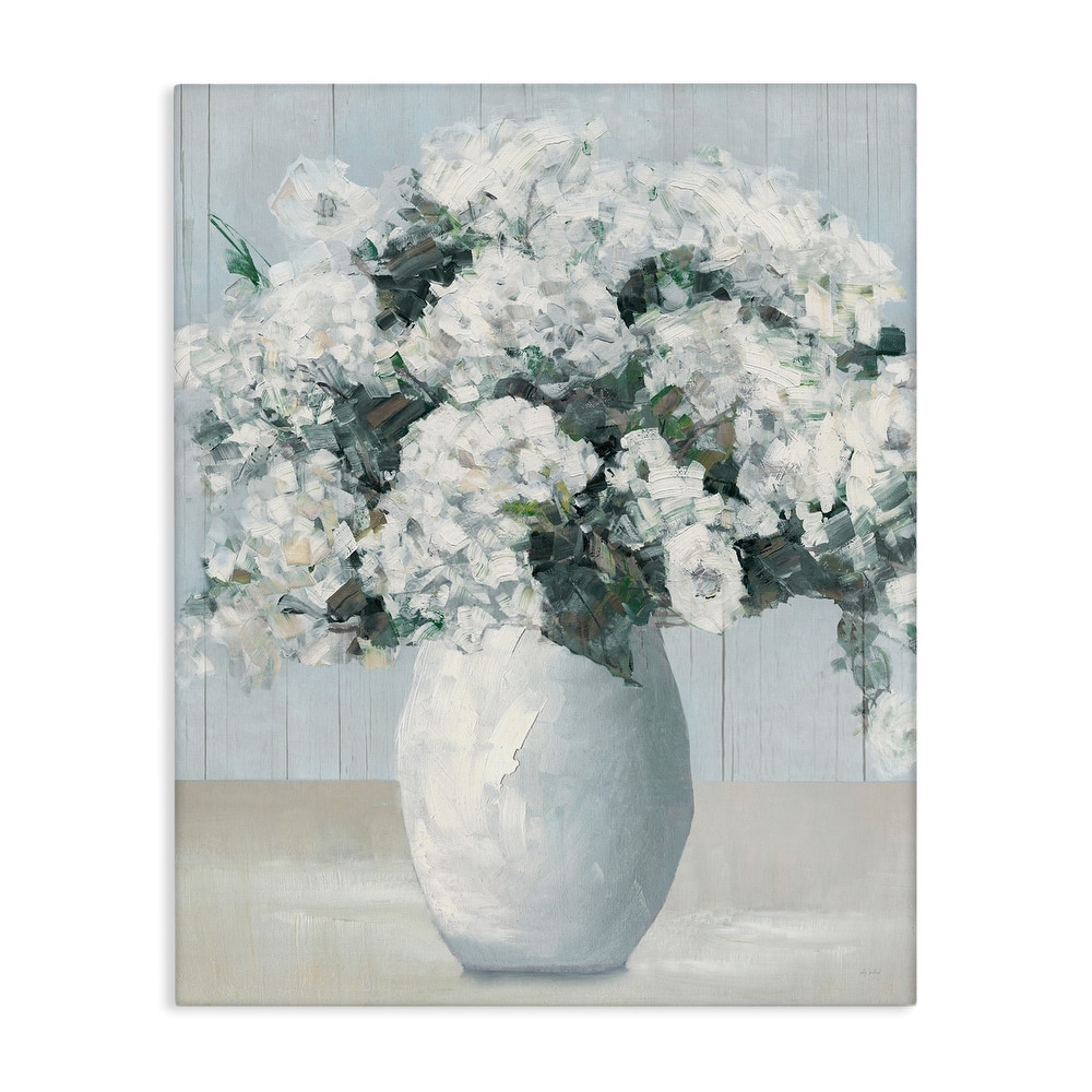 Stupell Timeless White Flower Vase Canvas Wall Art Design By Sally Swatland