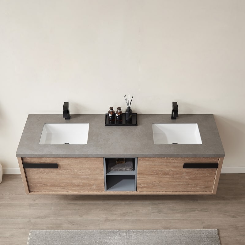 Miseno MV703272-NM Carcastillo 72" Wall Mounted Double Basin Vanity