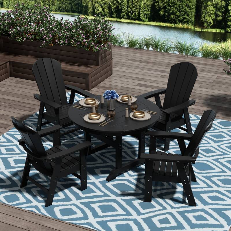 Polytrends Laguna Casual Upright Adirondack Chair (Set of 2)