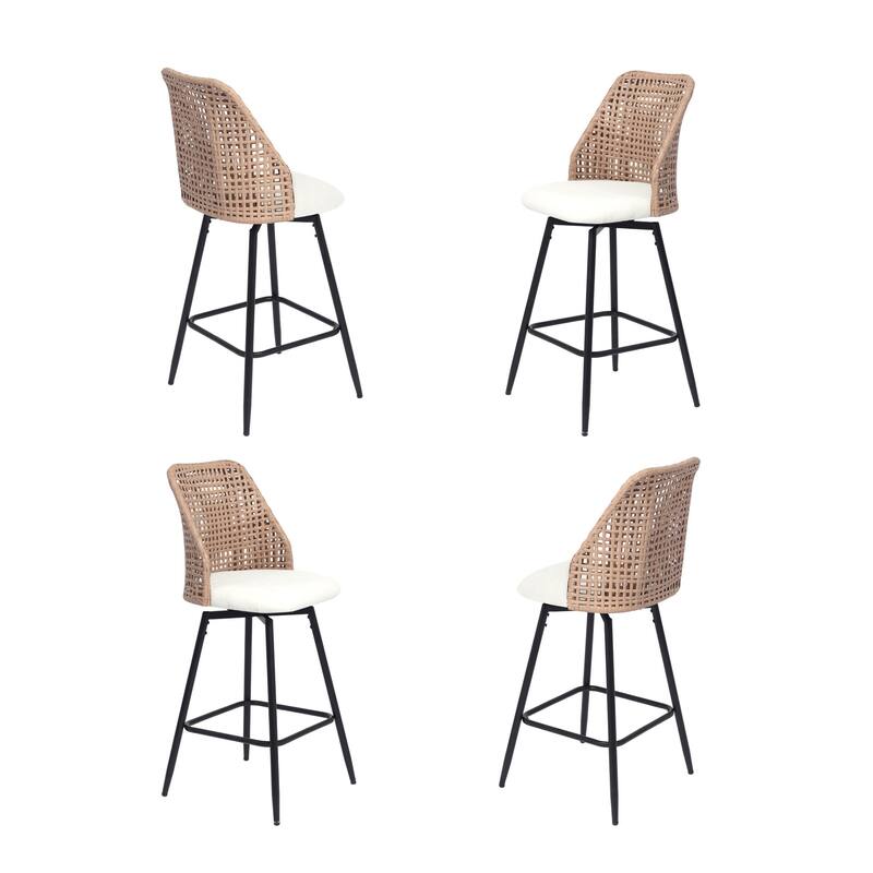 28.8" Indoor Swivel Wicker Barstools