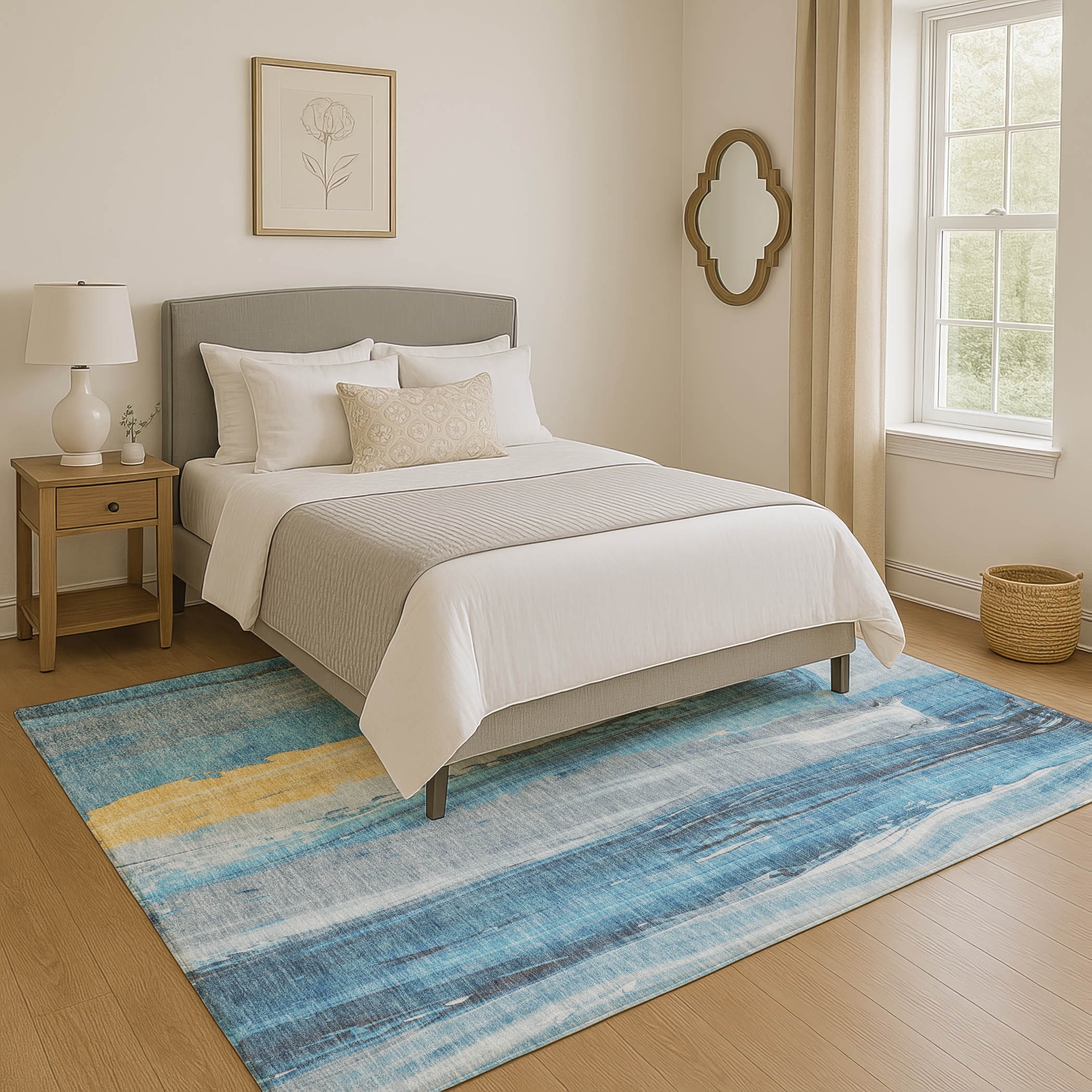Premium Washable Super Soft Modern Brushstrokes Mayfield Rug