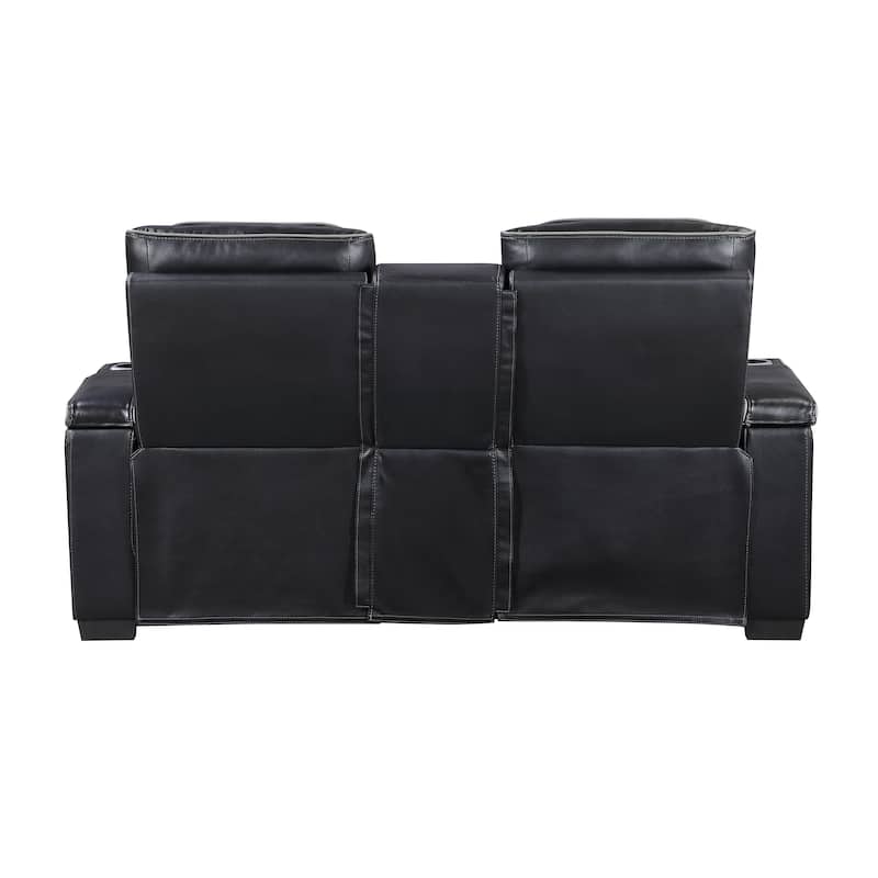Arbor 73" Leather Power Double Reclining Loveseat with Center Console