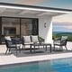 preview thumbnail 10 of 9, PURPLE LEAF 4-Piece Wicker Outdoor Patio Furniture Set Aluminum Rattan Sofa Grey