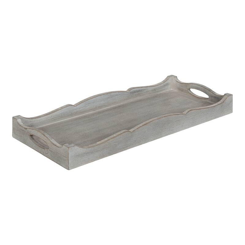 Kate and Laurel Astral Decorative Wood Tray - 10x24x3 - Gray