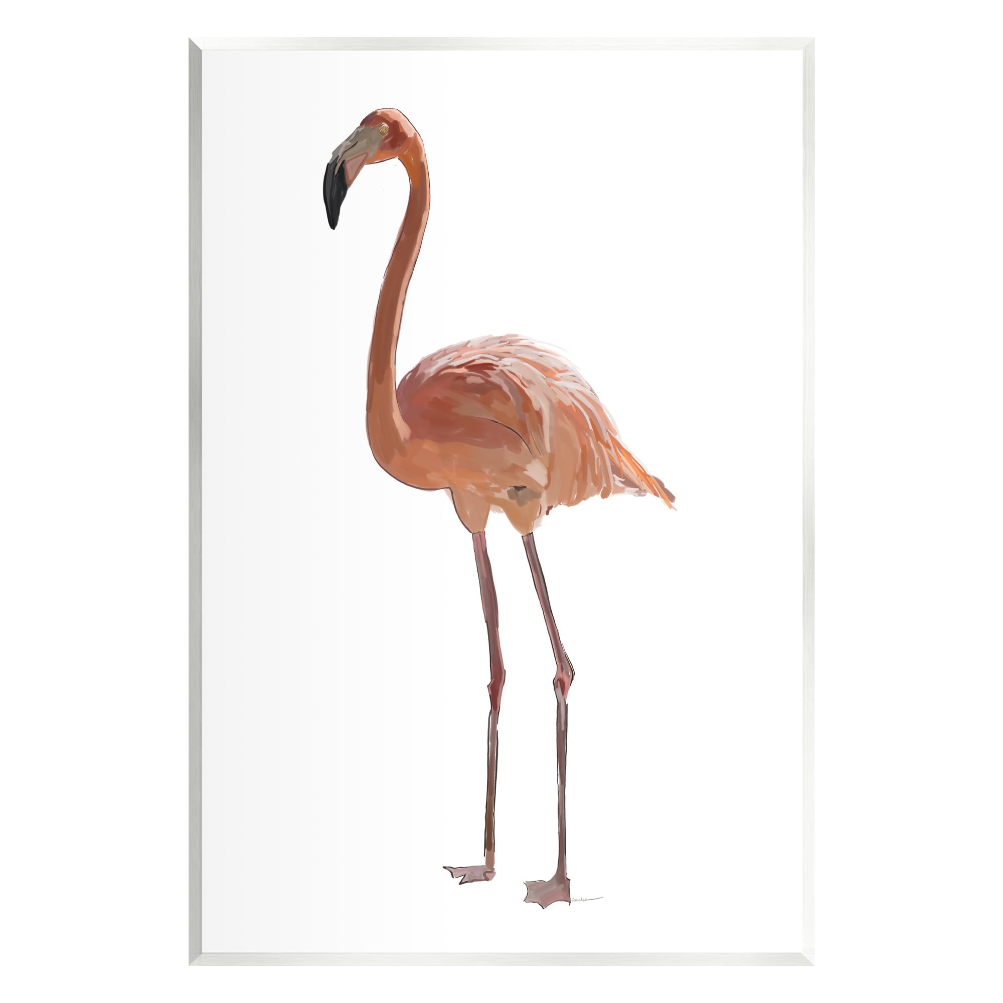 Stupell Industries No Working During Drinking Hours Flamingo Wooden Wall  Plaque