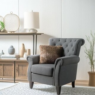 Modern Accent Chair with Tufted Backres and Wood Legs - Bed Bath ...