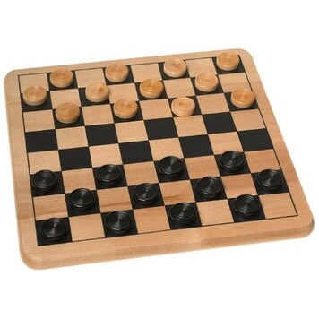 Wood Checkers Board Game Set - multi