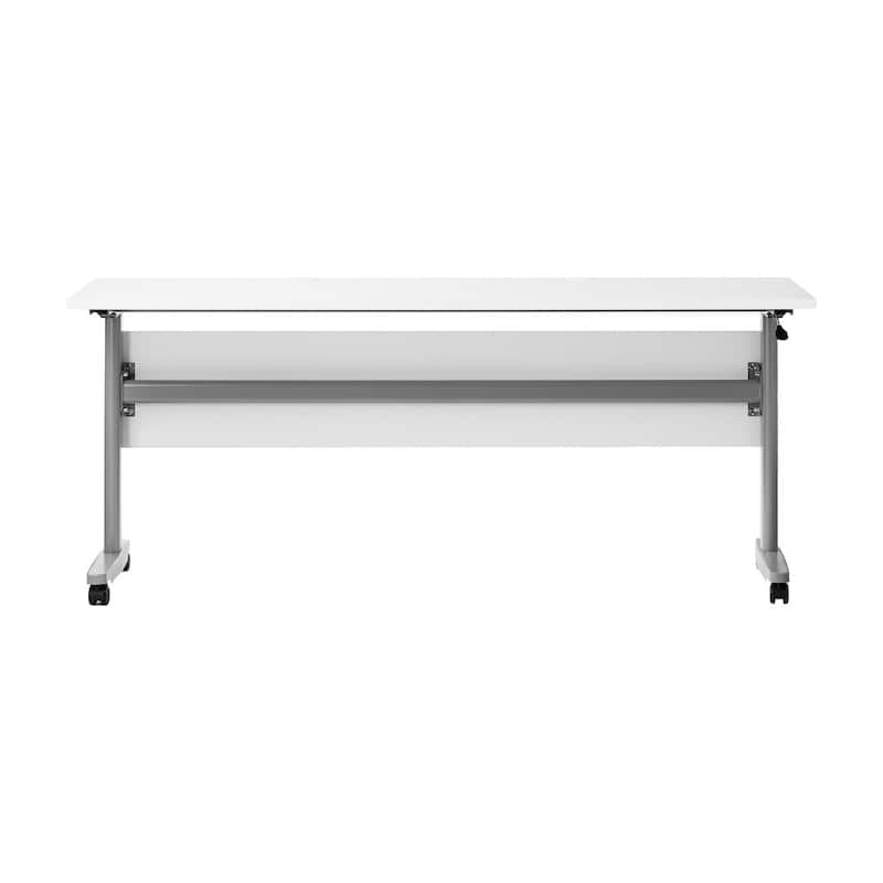 Commercial Nesting Flip Training Table with Steel Frame and T-Legs - 23.5"W x 72"D x 30"H