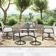 preview thumbnail 8 of 24, Outdoor Dining Set, Swivel Rattan Chairs w Thick Removable Cushion, Dining Table w Umbrella Hole, Patio Furniture Set