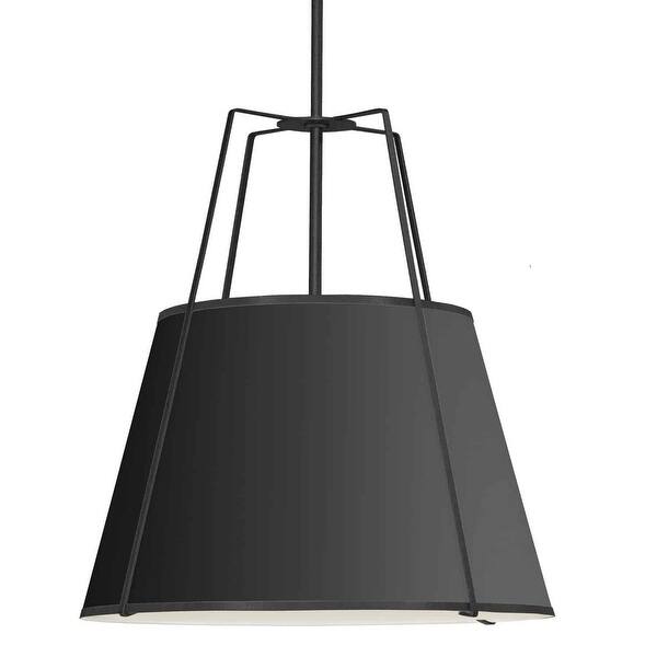 slide 2 of 4, Dainolite Black Trapezoid Modern Pendant Light w/ Black Tapered Shade
