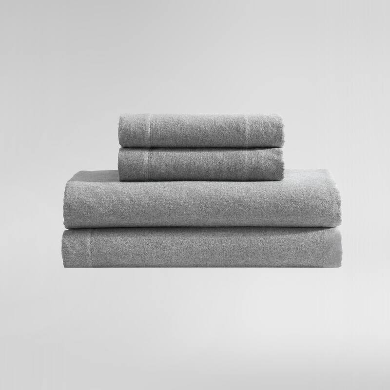 Calvin Klein Melange Cotton Flannel Solid Sheet Set