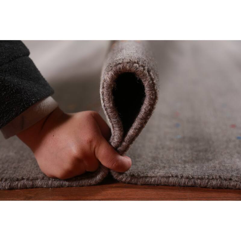 Tribal Gabbeh Indian Area Rug Hand-Knotted Living Room Wool Carpet - 9'2" x 11'11"