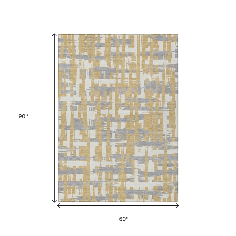 HomeRoots Striped Transitional Rectangle Outdoor Rug