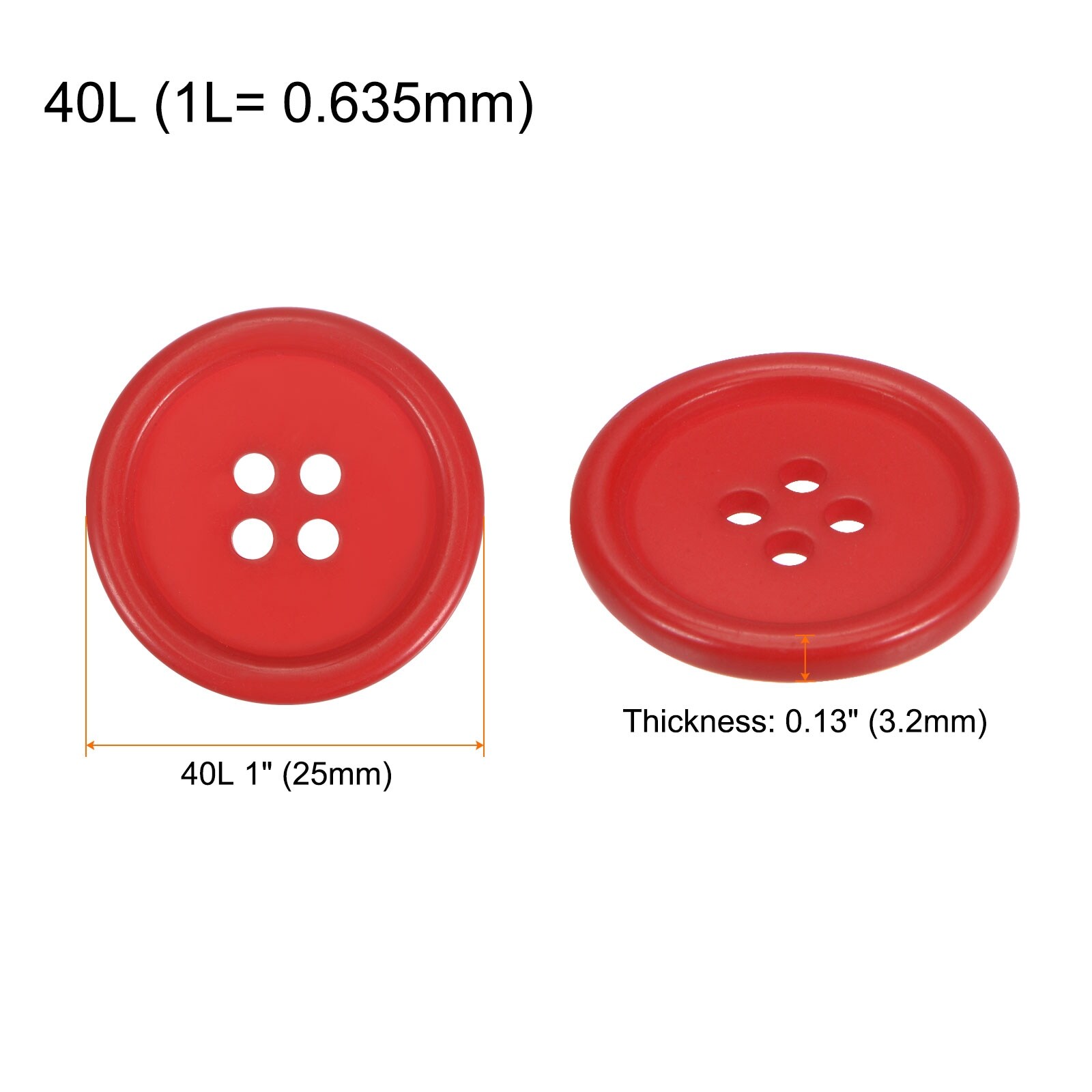Sewing Buttons Resin Round Flat 4-Hole Craft Buttons for Sewing