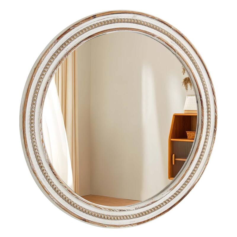 GDF Studio - Elara Beaded Round Decorative Wall Mirror