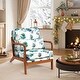 preview thumbnail 2 of 9, EROMMY Mid Century Modern Accent Chair - Floral Lounge Chair with Solid Rubber Wood Frame, 330lbs Capacity, Green Single Chair